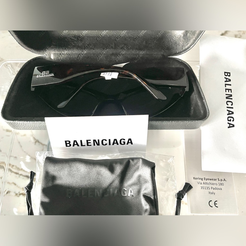 Balenciaga NWT COA Havana Green Tortoise Shell CatEye Sunglasses, Case & Bag - Picture 7 of 17
